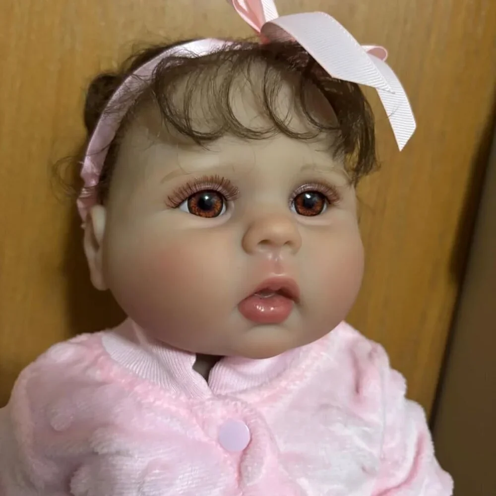 🆕18 inch Full Body Vinyl Baby Dolls Weighted Toddler with Hair Realistic Reborn